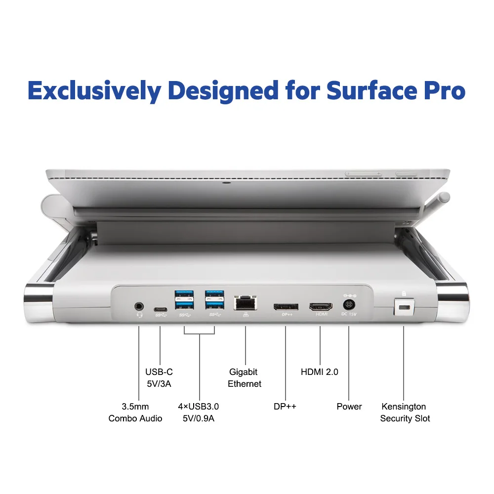 Kensington Designed for Surface Pro 7,6,5,4 Original SD7000 Docking Station DisplayPort1.2 USB3.1 Type-C Dock