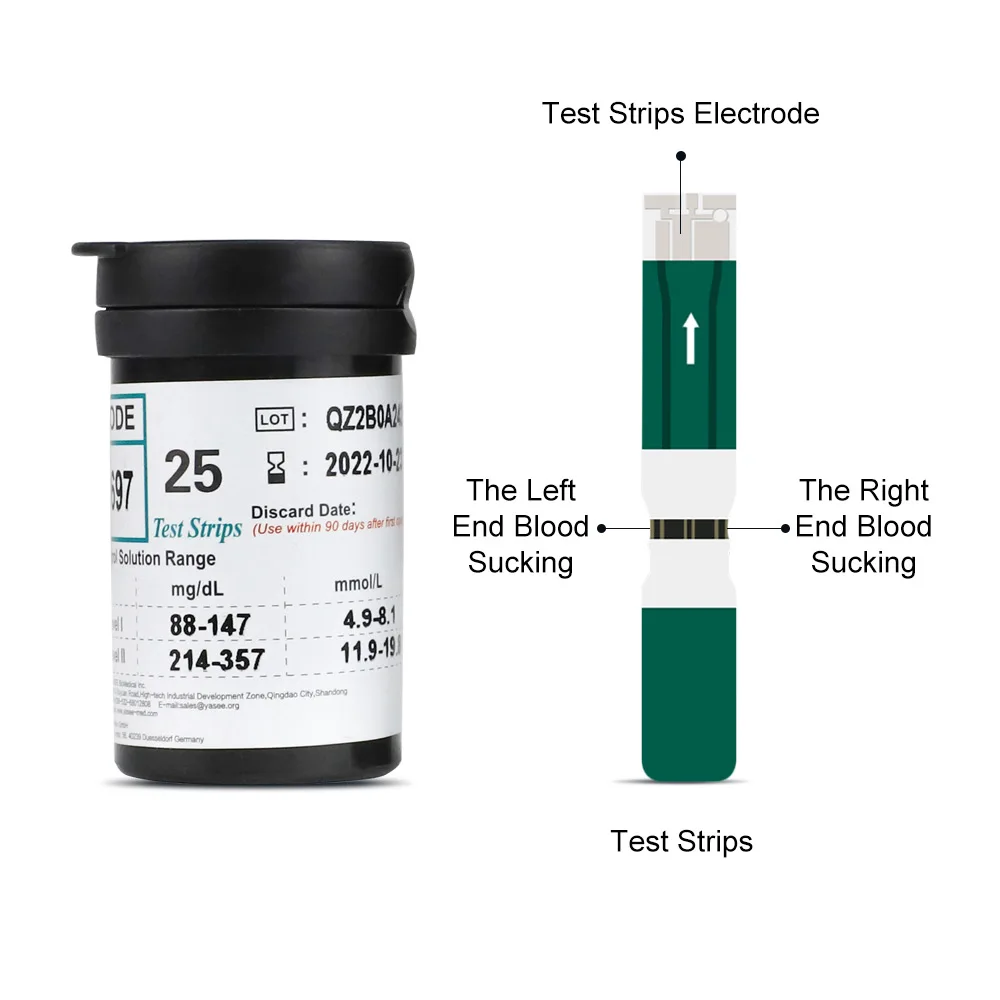 

Cofoe 25/50/100pcs Home Test strips & Lancets Diabetes Glucometer Blood Sugar Strips for Diabetic Health Care for GLM-77 /YILI