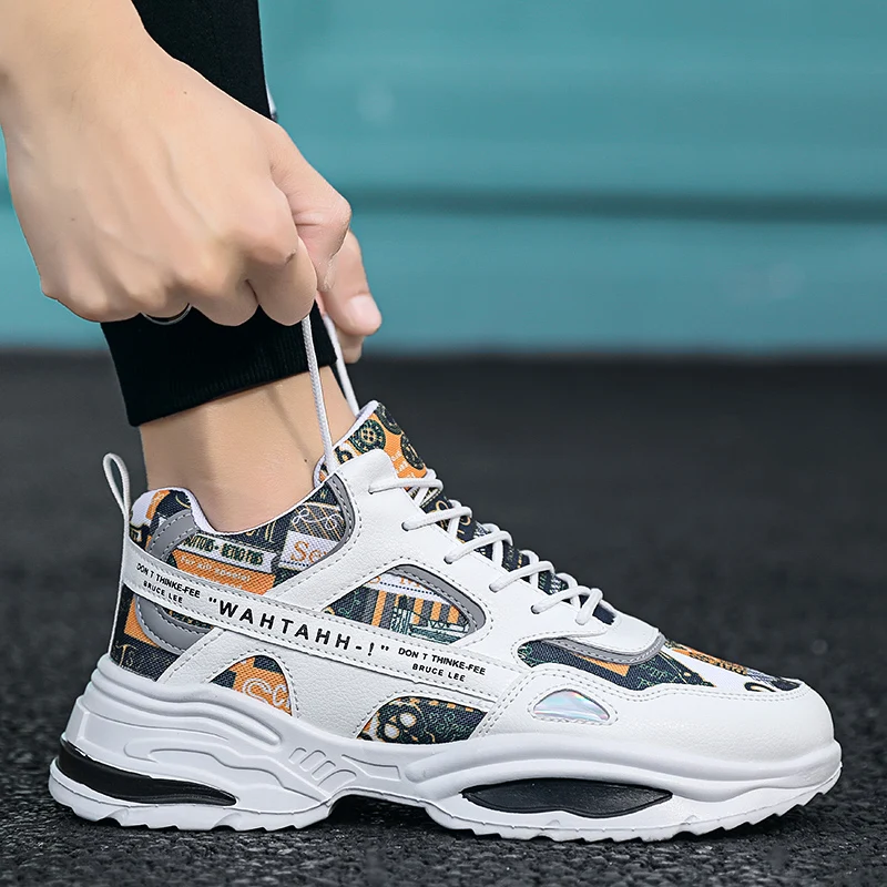 

2021 Autumn and Winter New Men's Shoes Korean Version of All-match High-top Sneakers Increase Sports and Leisure Old Shoes