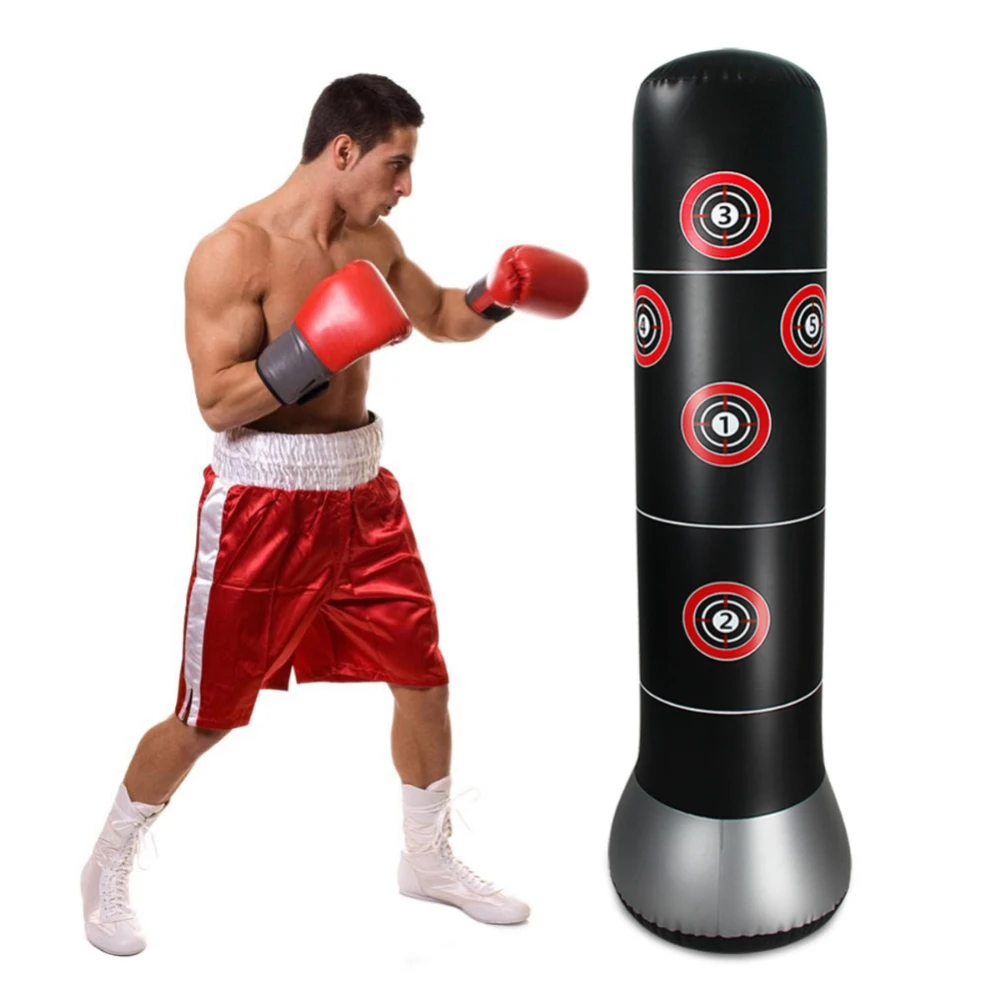 Fitness Inflatable Punching Bag Stress Punch Tower Speed Stand Power Boxing Gloves MMA Target For Kids Teenagers Adults | Спорт и