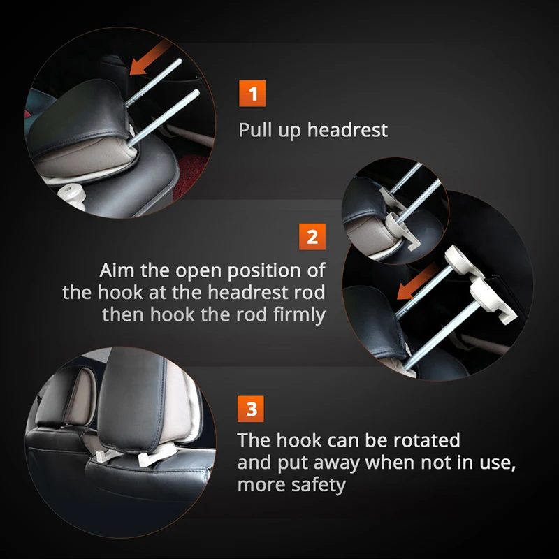 Partol 2 шт. крючки для заднего сиденья автомобиля могут быть скрыты аксессуары