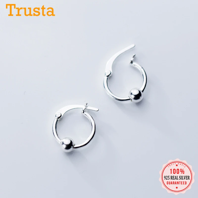 Женские серьги-кольца из серебра 100% пробы с геометрическим рисунком | Украшения и