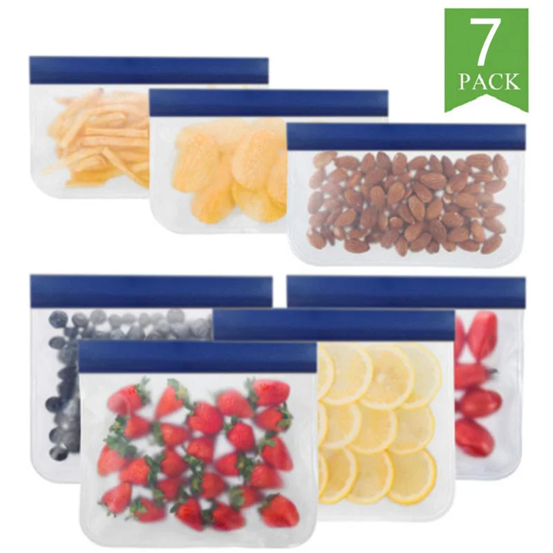 

PEVA Food Storage Bags Translucent Frosted Reusable Silicone Bag Fruit Vegetables Milk Food Container Fridge Fresh Keeping Bags