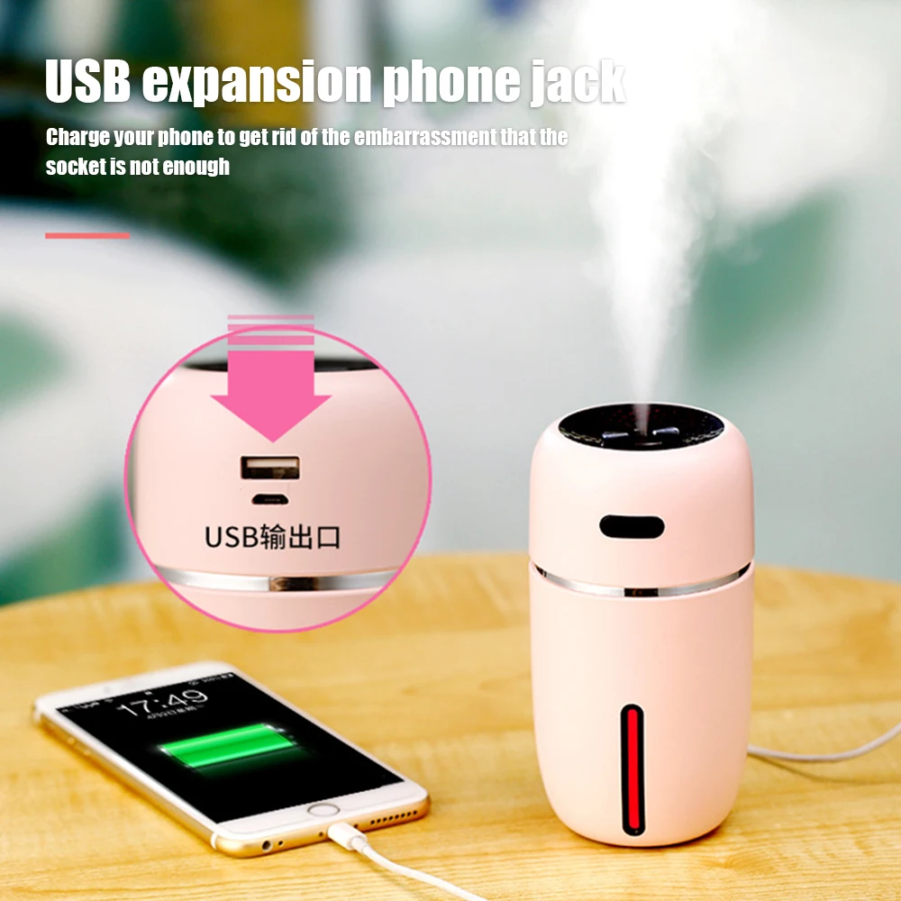 Мини USB увлажнитель воздуха диффузор с изменяющимся светодиодным испарителем