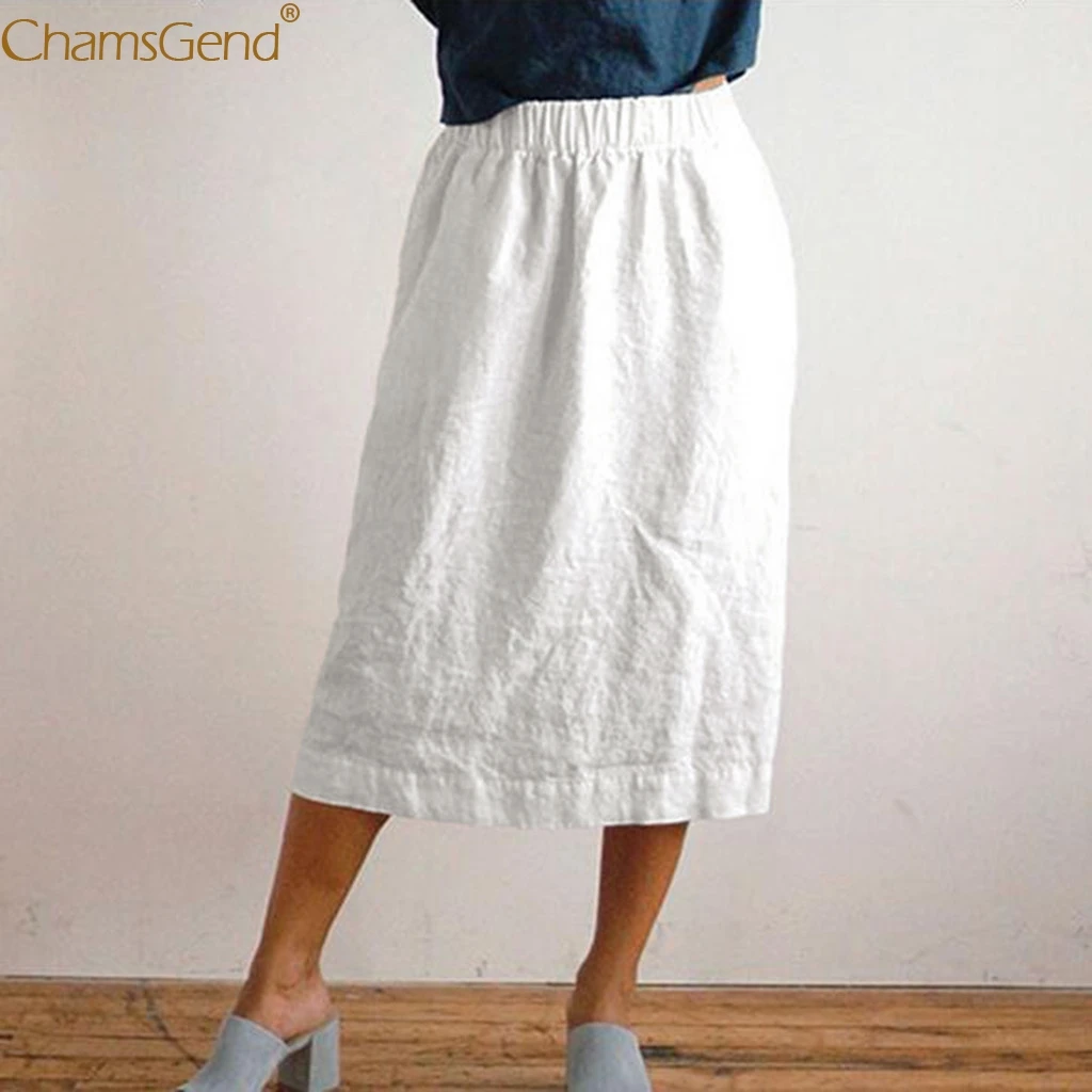 Женская плиссированная юбка миди Однотонная с эластичным поясом элегантная