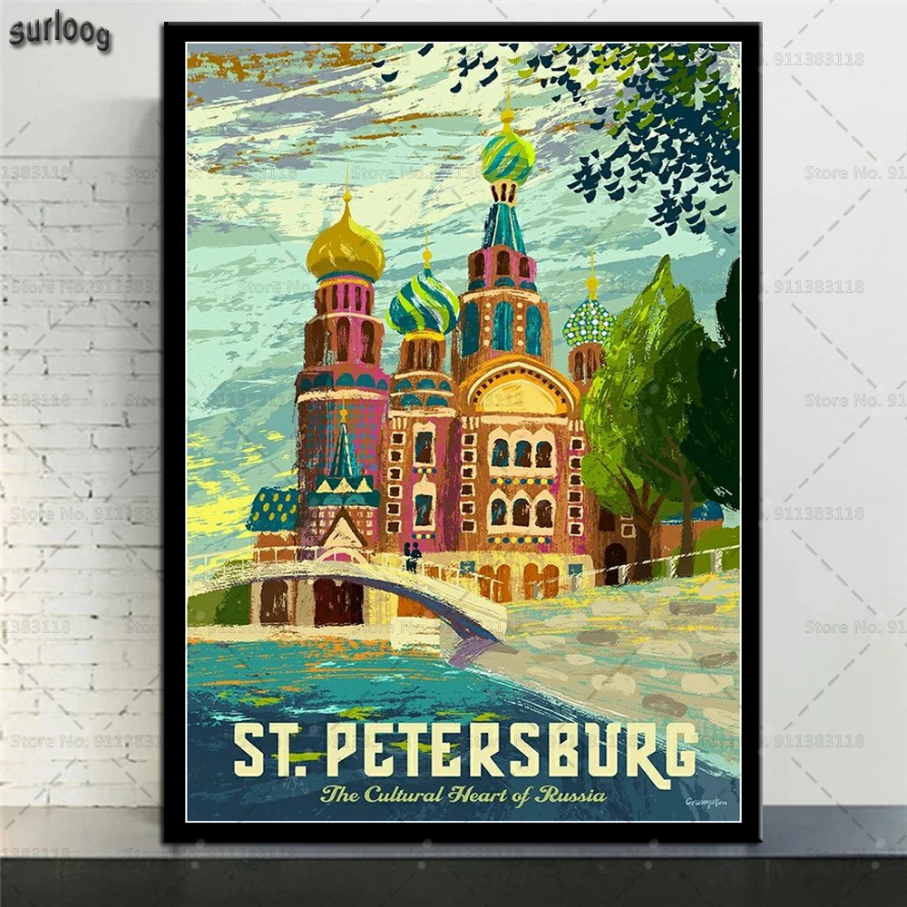 Постеры и печати Туризм Всемирное Путешествие Город Святая Земля Таиланд Ландшафт Холст картина постер для домашнего декора.