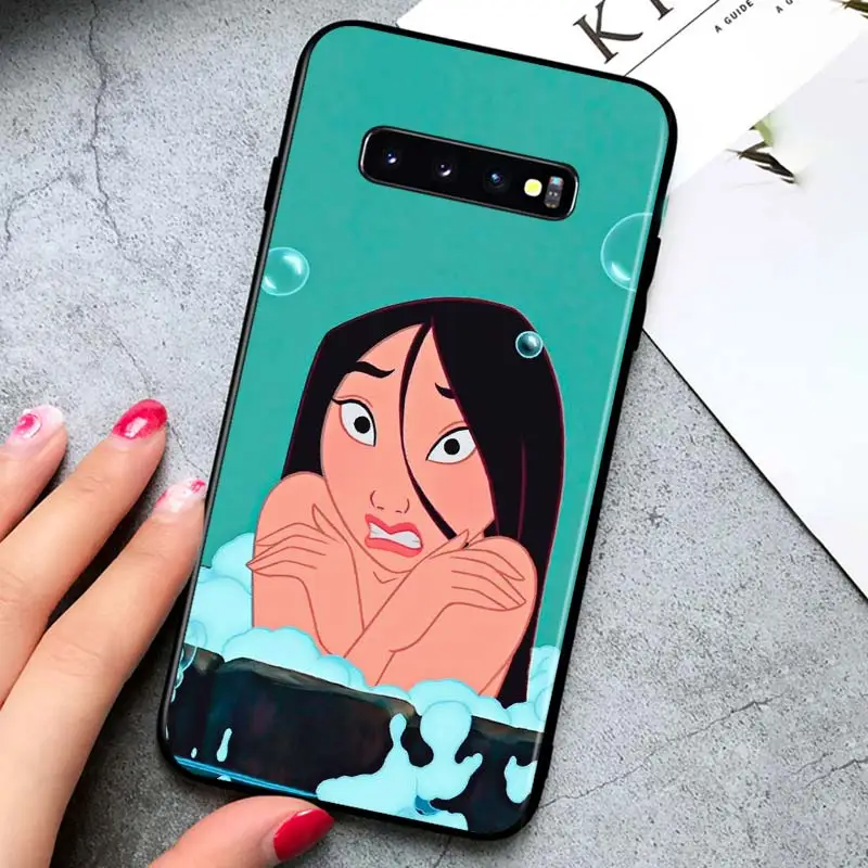 

Princess MuLan for Samsung Galaxy S21 Ultra Plus Note 20 10 9 8 S10 S9 S8 S7 S6 Edge Plus Black Phone Case