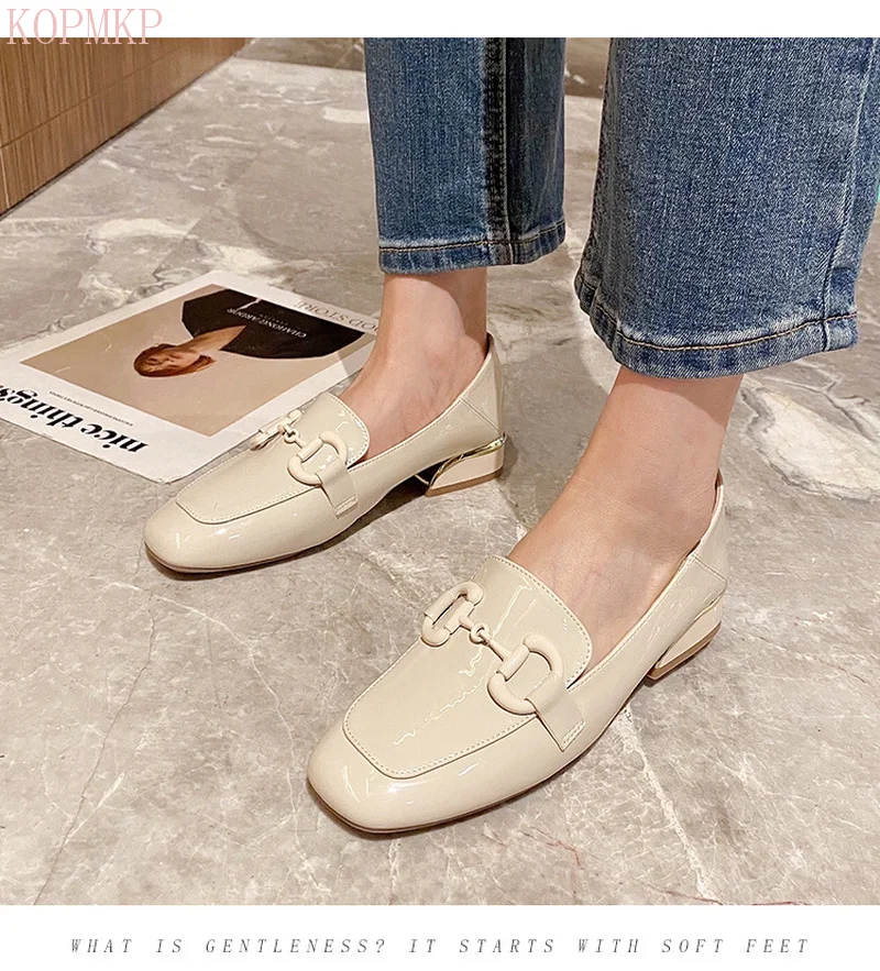 

Loafer Shoes Female High End Quality Cowhide Upper and Pig Lining Europe Luxury Hand Made Pump High Heel