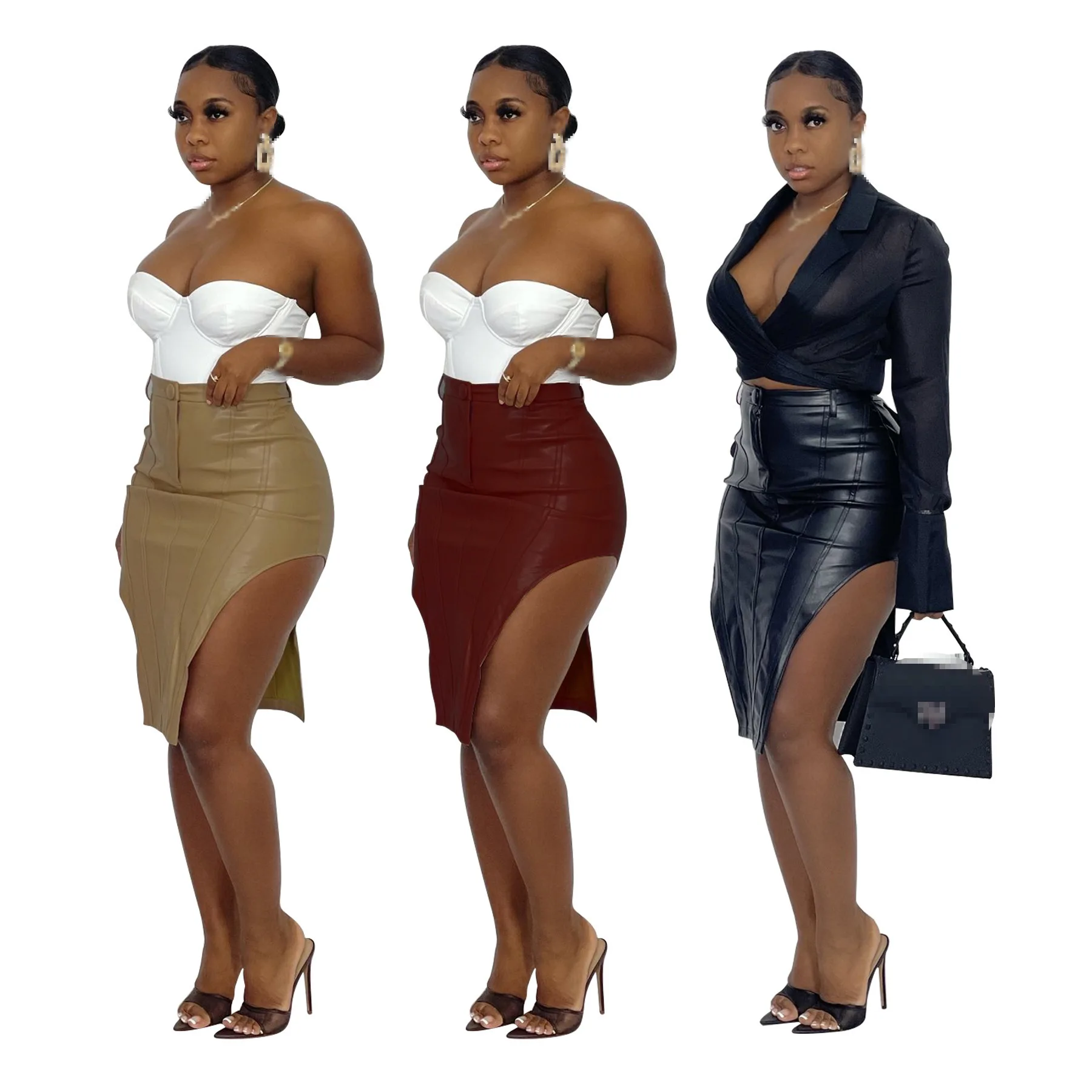 

skirt women PU skirts winter clothes for women leather skirt for women 2021 sexy skirts fall clothes female wholesale