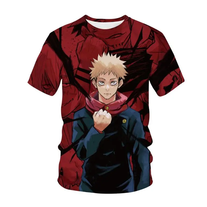 

Summer new fashion 3D men and women anime cartoon street short-sleeved casual loose t-shirt