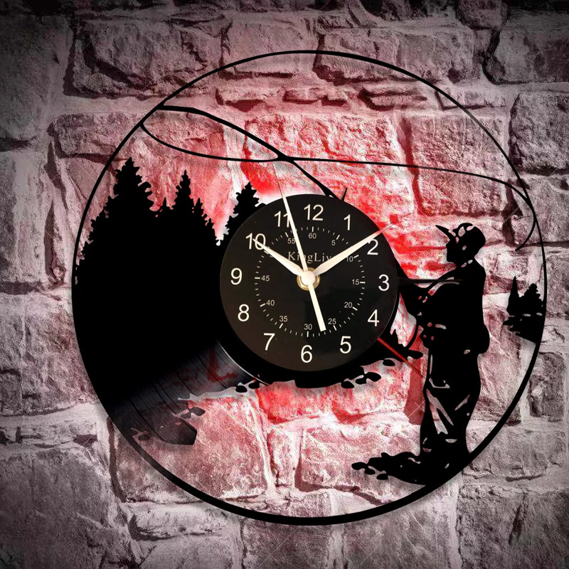 Товары ручной работы для рыбалки виниловые часы 12 дюймов бойфренда идея подарка