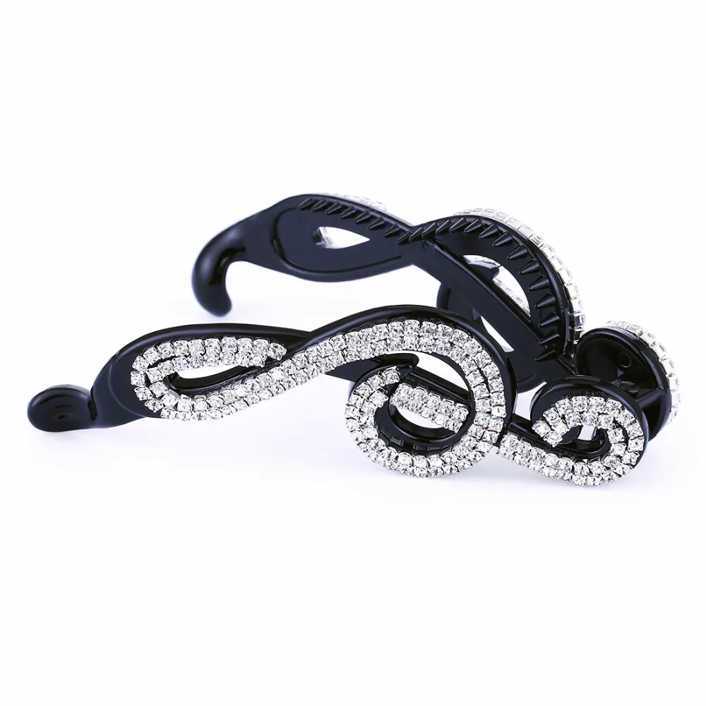 Полностью хрустальные стразы зажимы для волос в форме музыкальных нот женщин