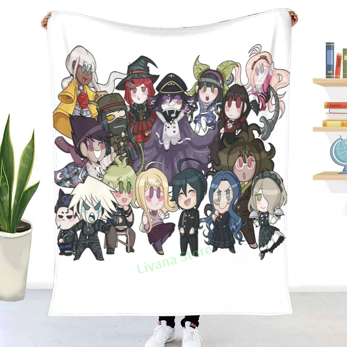 

Dangan Ronpa V3 Chibi Collection Throw Blanket 3D printed sofa bedroom decorative blanket children adult Christmas gift