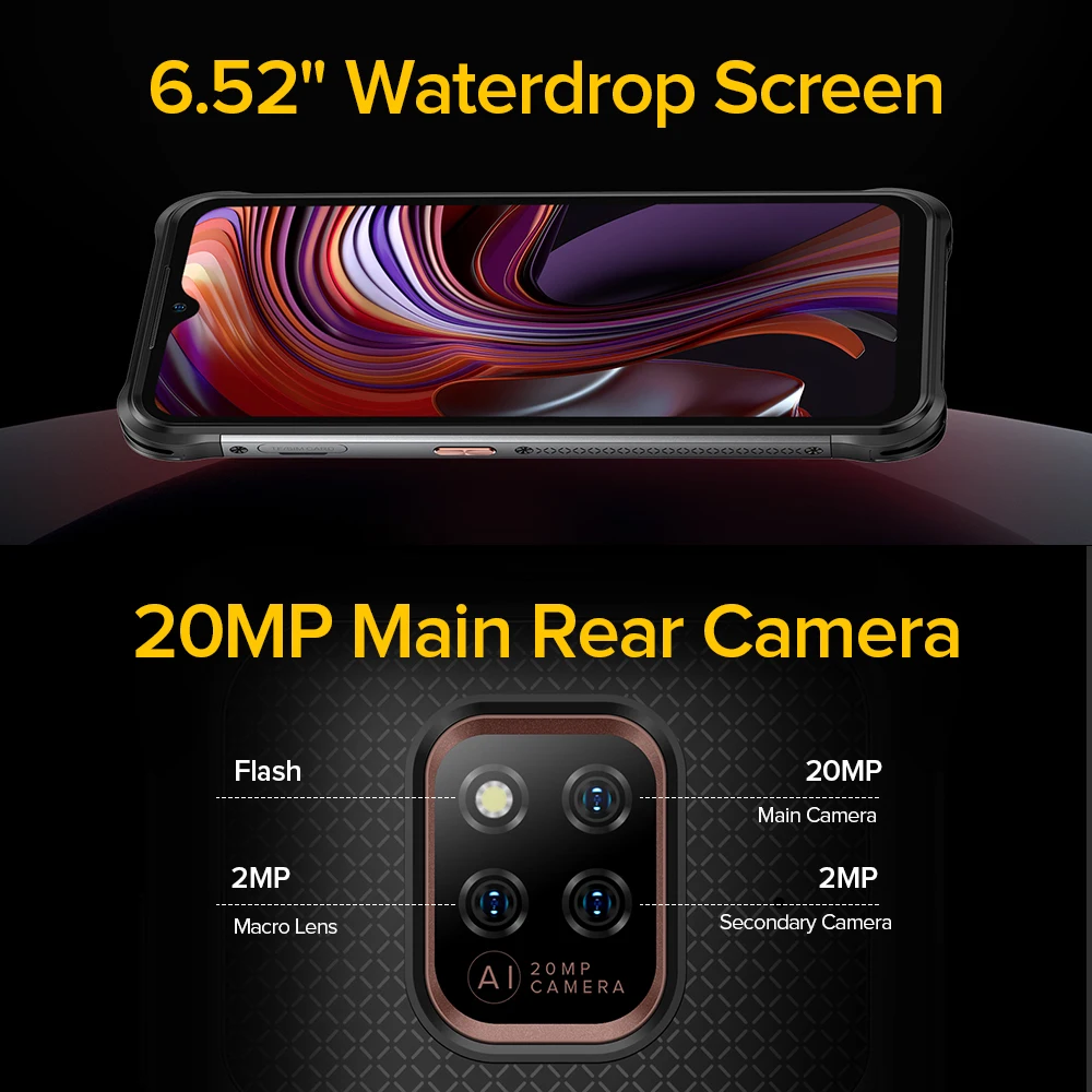 Ulefone Power Armor 14 Защищенный смартфон 10000 mAh 4ГБ RAM 64ГБ ROM Android 11 Водонепроницаемый 6.52“