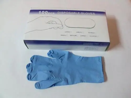 

100pcs Nitrile Gloves Blue Food Grade Waterproof Allergy Free Disposable Work Safety Gloves Nitrile Gloves Mechanic Synthetic