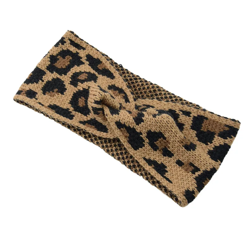 

New Soft Knitted Leopard Hairbands for Women Vintage Leopard Headbands for Girls Headwear Warm Autumn Winter Hair Accessories