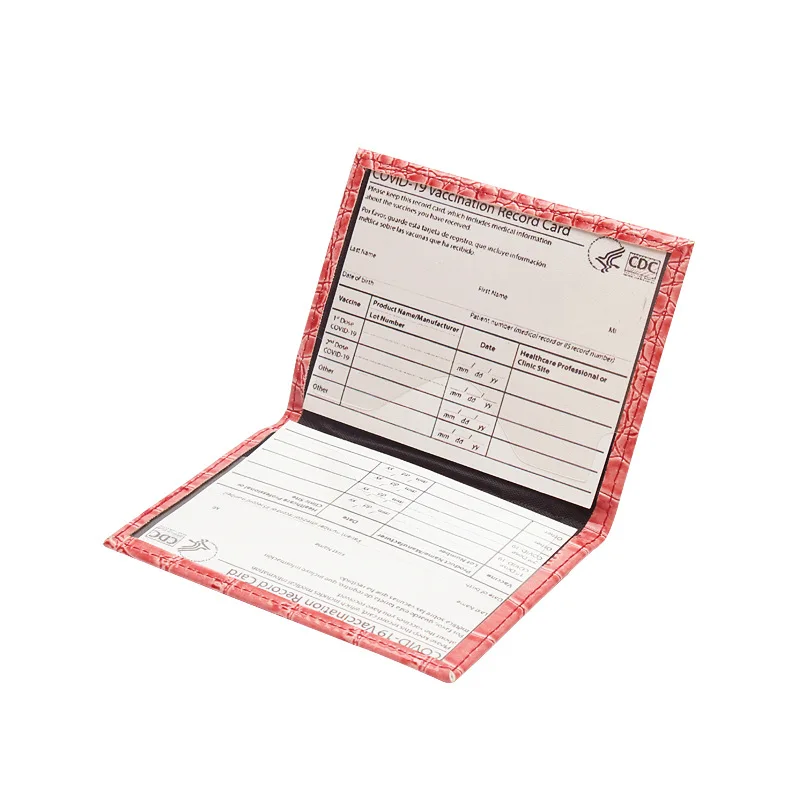 

PU Leather Crocodile Pattern Waterproof Vaccination Card Protector 4 X 3 Inch CDC Vaccination Cards Protective Sleeve