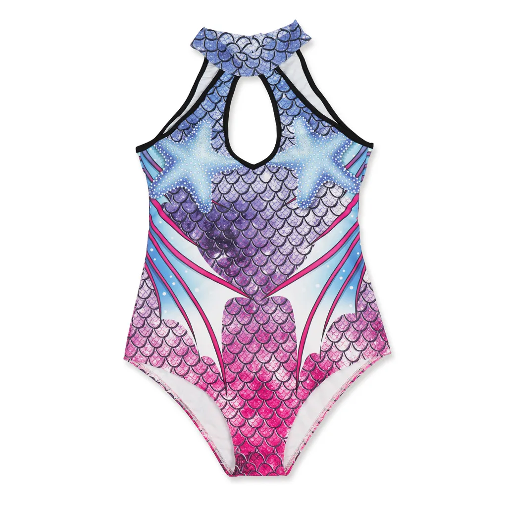 Женский цельный купальный костюм с принтом в виде рыбьей чешуи русалки бикини
