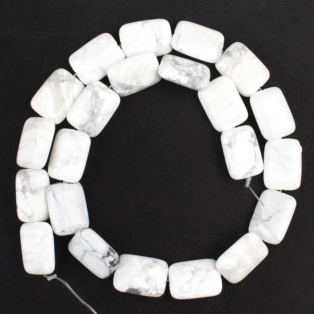 White Howlite 13*18 мм бусины из натурального камня прямоугольник Агаты желтый кварц с тигриным глазом малахитовые бусины для самостоятельного изготовления ювелирных изделий браслет - Цвет: White Howlite