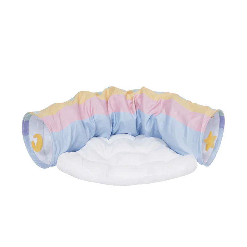 

Rainbow cat tunnel, cat bed, cat passage, removable and washable cat litter, universal for all seasons, villa cat toy cat stuff