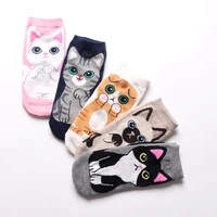 1 pairs spring autumn fashion women cotton sock cartoon hello kitten cat puppy dog harajuku kawaii cute girl happy funny socks
