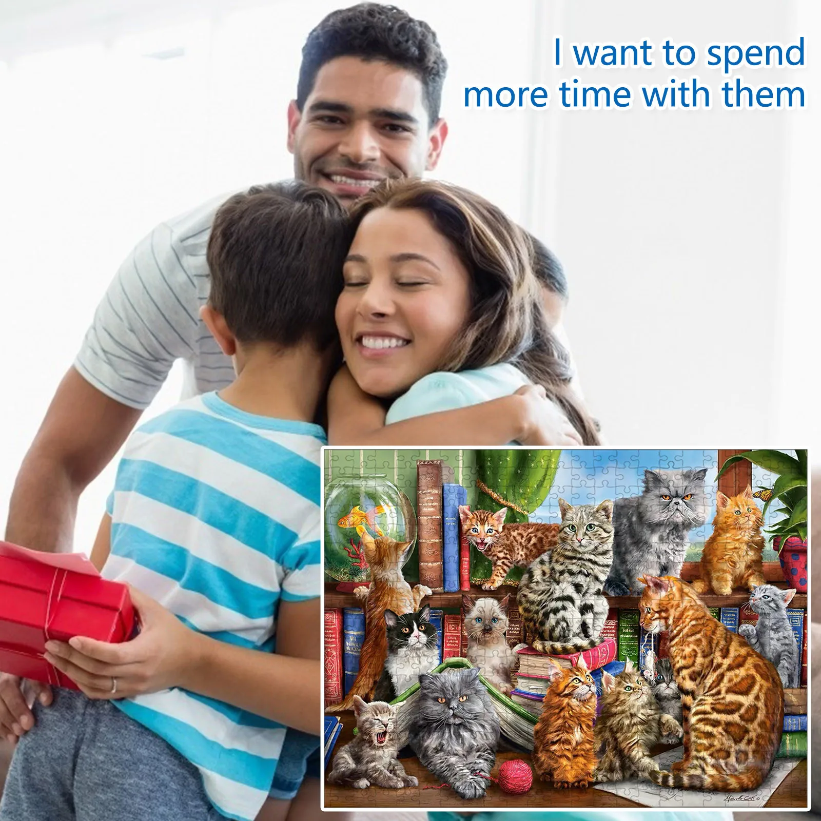 

1000 Pcs Beautiful Cats Pattern Puzzle Home Parent-child Interactive Educational Toys Stylish Home Decoration Wall Pendant