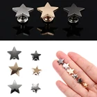 Заклепки со звездами, металлические закрытые стеклянные пуговицы для ногтей, сделай сам, для одежды, сумки, обуви, ремесла, украшения, швейные принадлежности для одежды, 10 комплектов