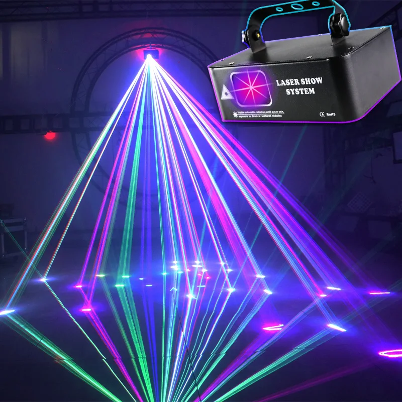 NEUE 500mw RGB Laser Strahl Linie Scanner Projektor DJ Disco Bühne Beleuchtung Wirkung Dance Party Hochzeit Urlaub Bar Club DMX Lichter