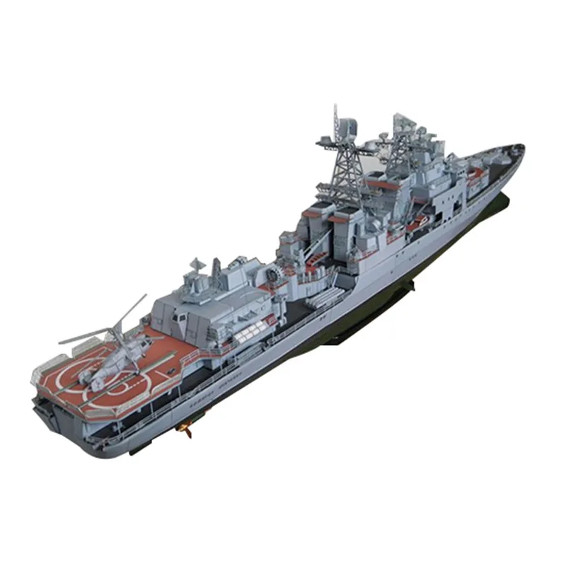 3D Paper Craft Russian Destroyer Admiral Levchenko Anti-submarine Ship Puzzel Harlem Dreadnought-class Desk Home Decoration