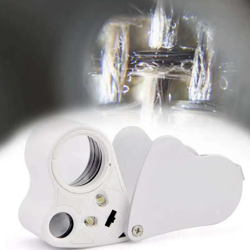 Лупа для ювелирных изделий 60 х30x двойная стеклянная с подсветкой инструмент