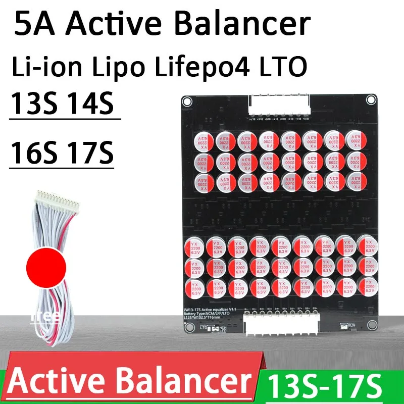 5A Active Balancer Balance Board 13S 14S 15S 16S 17S Li-ion Lifepo4 Lithium Battery Energy transfer Voltage Difference Equalizer