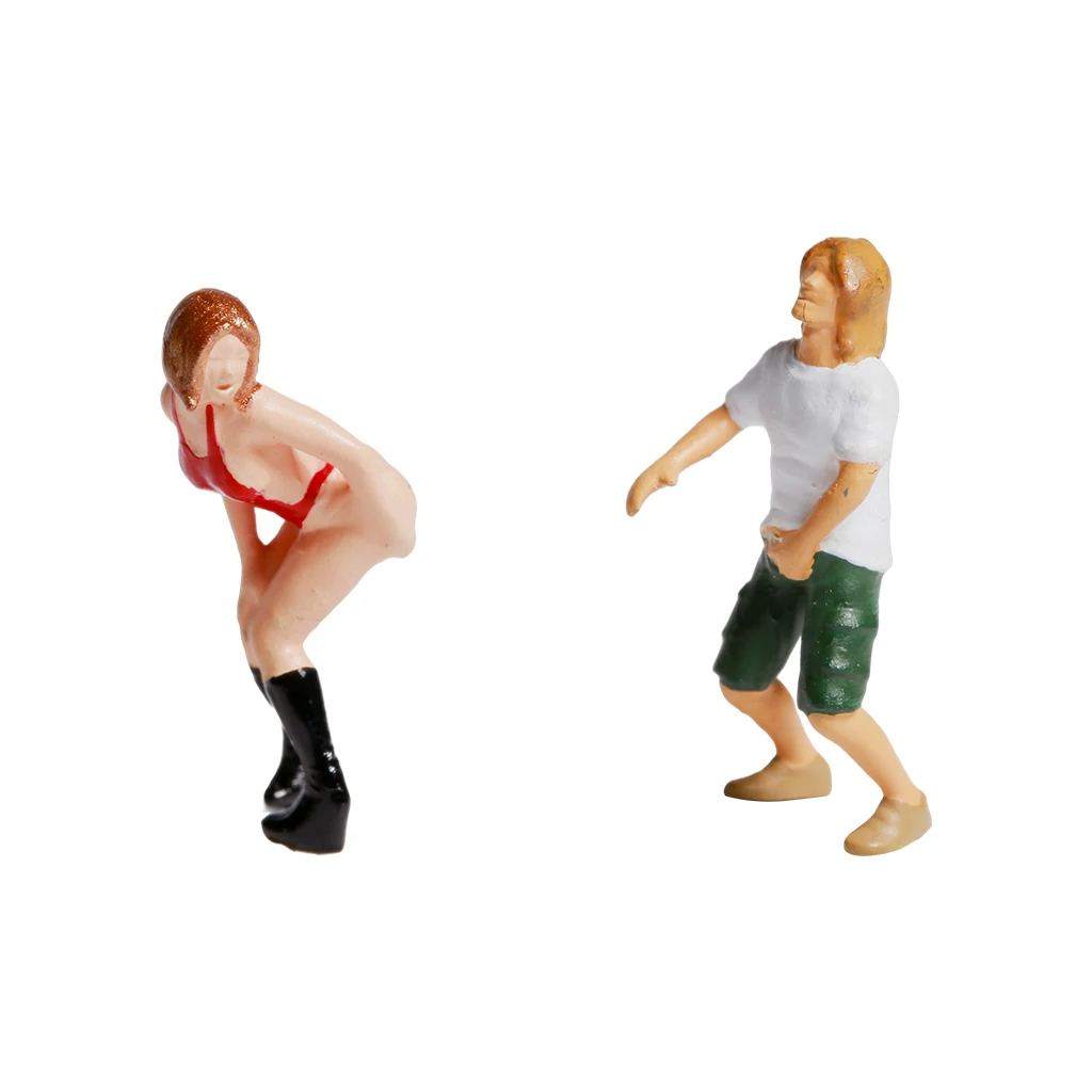 

Miniature Beach People Figures Model Train Diorama Scenics Building Kit 1:87 Model Beach Crowd Figure for Miniature Scenes