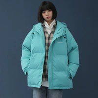 oversized winter jacket 2021 korean hooded parka loose women cotton padded short coat thicken warm stand collar ladies outerwear