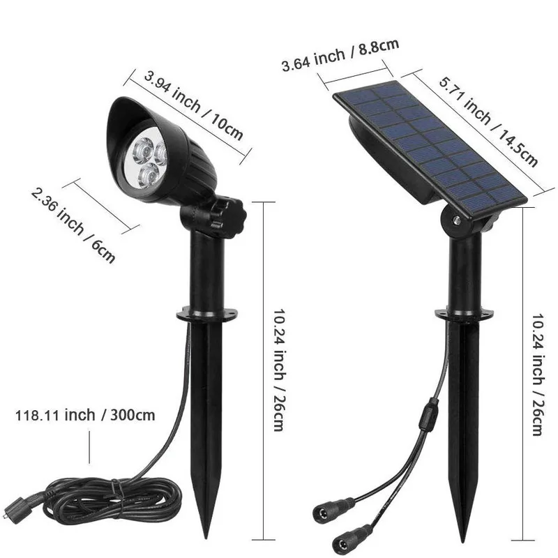 Водонепроницаемый светодиодный фонарь на солнечной батарее IP65 уличное