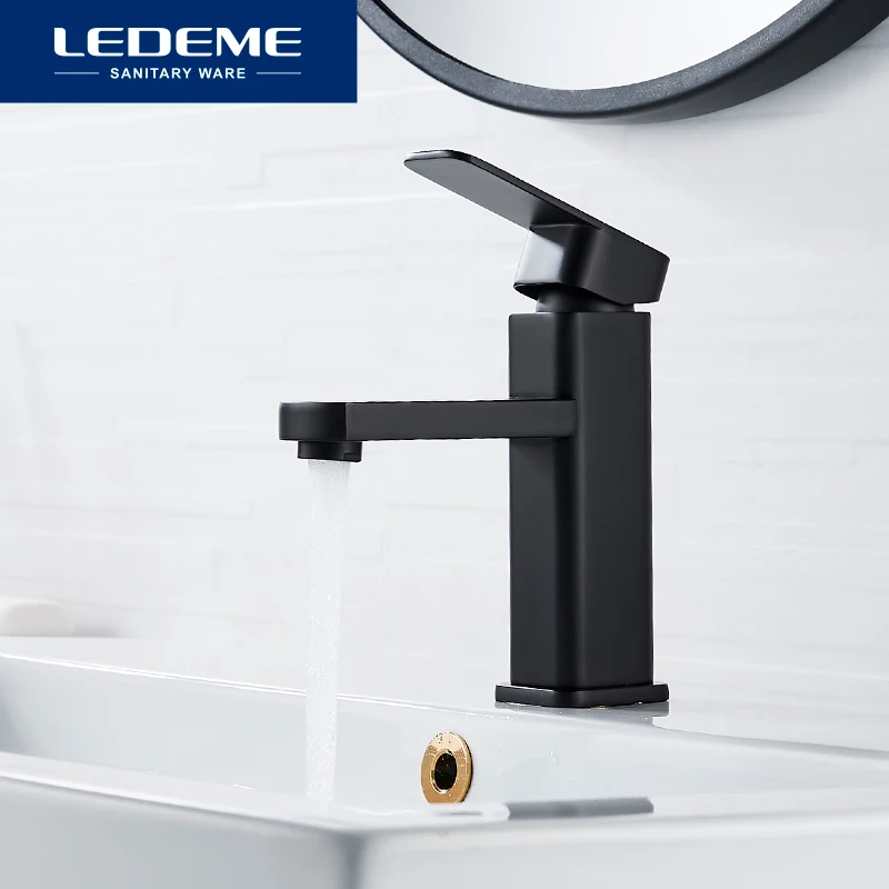 Смеситель для раковины в ванной LEDEME установленный на раковину горячей и холодной