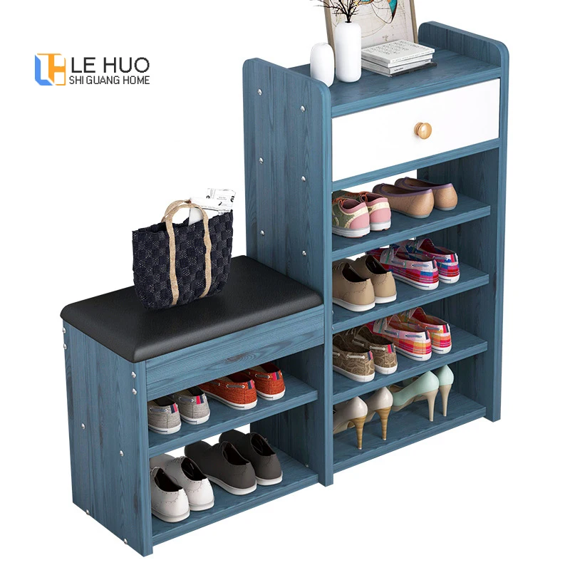 Многоуровневая полка для обуви деревянная устойчивая сменная скамья и