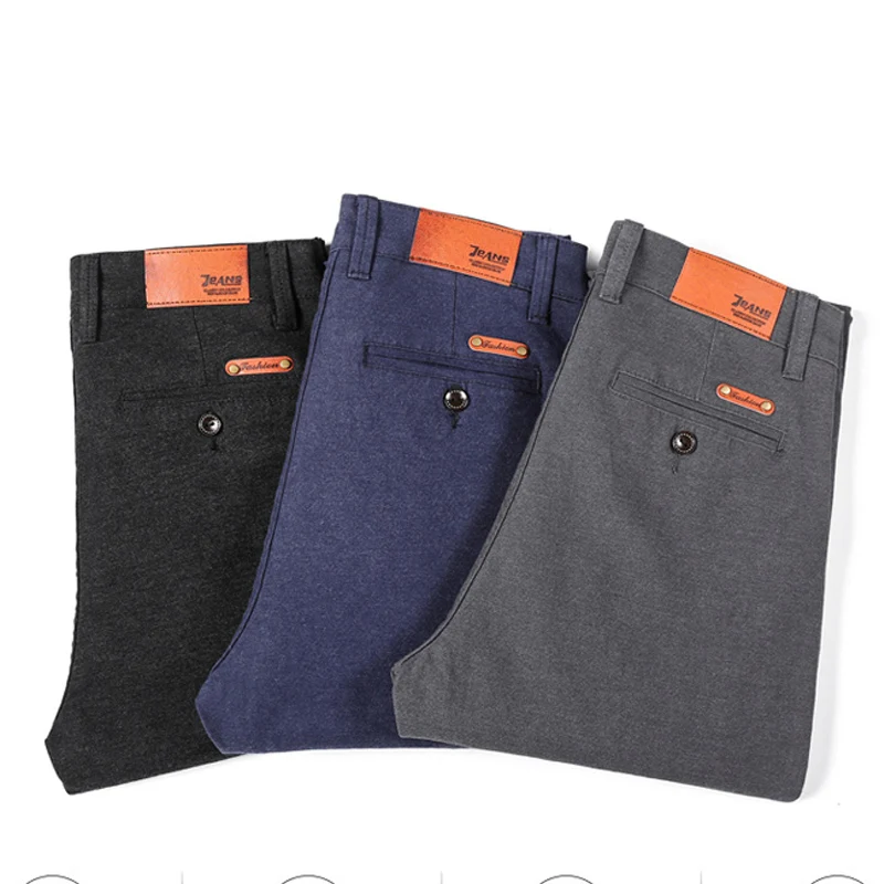 

2021 New Classic Style Men's Casual Pants Business Fashion Black Gray Elastic Regular Fit Brand Trousers High Quality Clothes