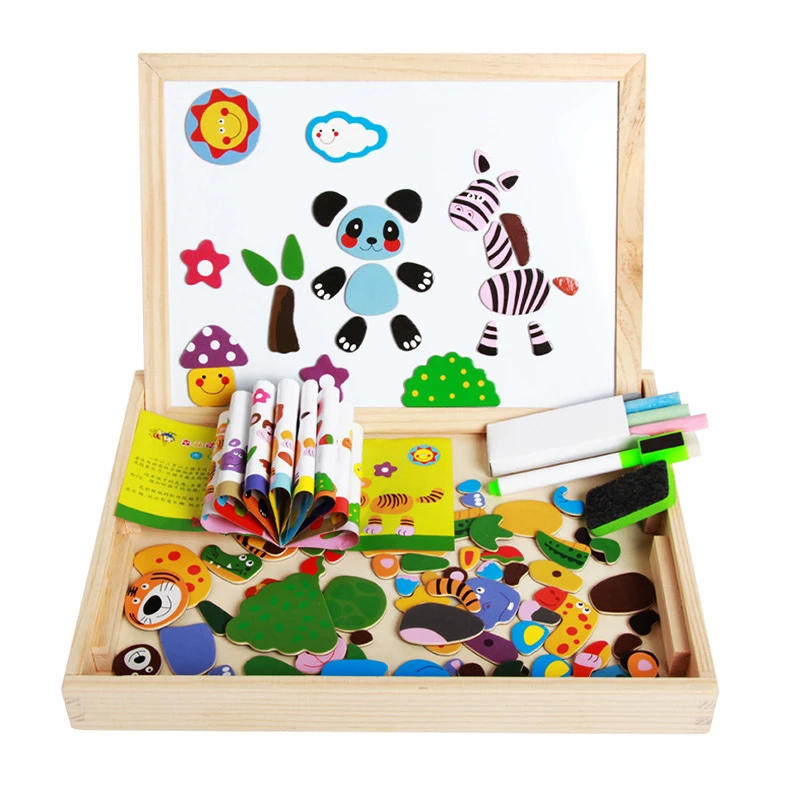 Лучшие продажи Детские магнитные двухсторонние головоломки Игрушки для раннего