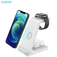 wireless charger stand 3 in 1 fast charging station dock for apple watch series 6 se 5 4 3airpods iphone 13 12 11 xs xr 8 phone