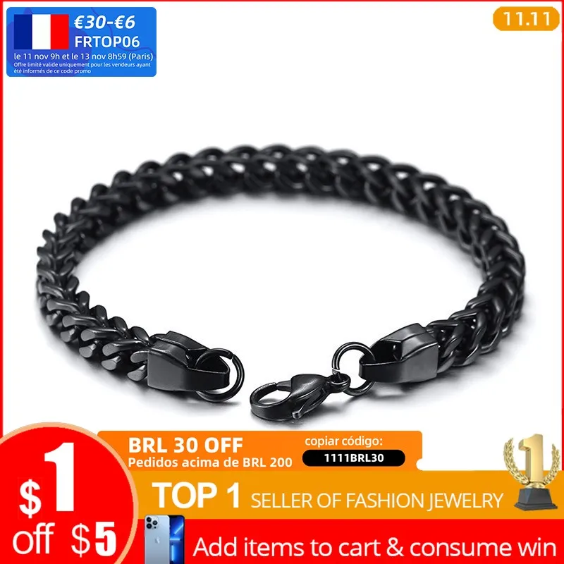 Мужской двухслойный браслет Vnox из панцирной цепи ювелирное изделие нержавеющей