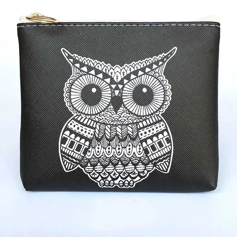 New Cute Flamingos Ethnic Style Grils Coin Purse Children PU Leather Zip Change Purse Women Wallet Animal Key Card Bag Kids Gift