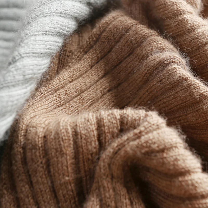 Женский вязаный свитер с высоким воротником повседневный базовый джемпер