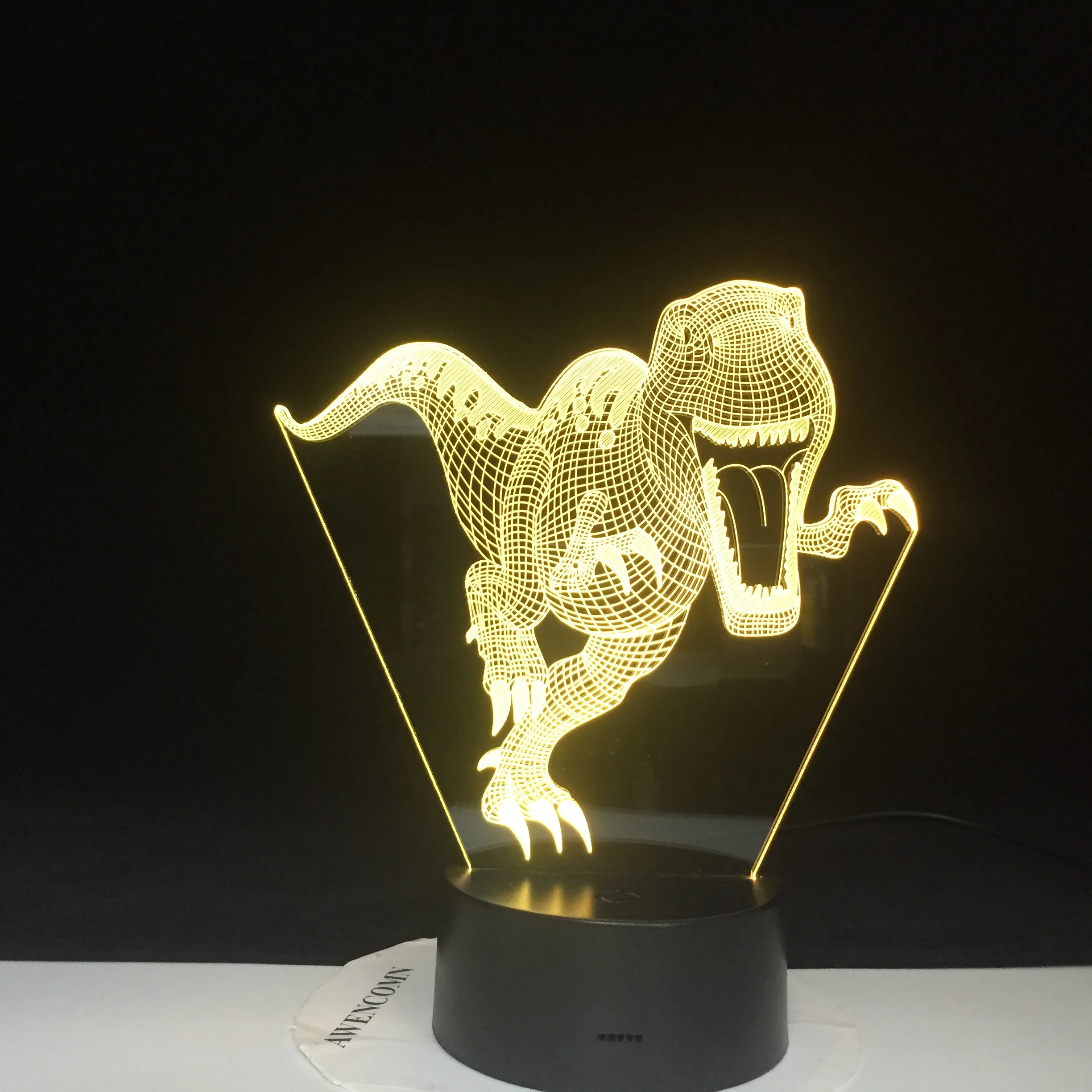 Dinosaur Visual Optical Illusion Kids Table Lighting 7 Colors Changing Light Fixtures LED 3D Night illuminator Dropshiping | Освещение