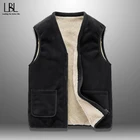 Жилет мужской однотонный, Флисовая теплая двухсторонняя верхняя одежда с карманами, размеры до 5XL, весна-осень 2022