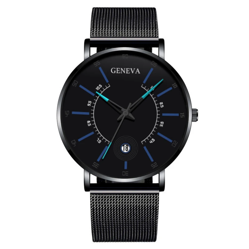 Men Watches 2021 Luxury Fashion Mens Business Watch Ultra Thin Thin Stainless Steel Mesh Belt Quartz Wrist Watch