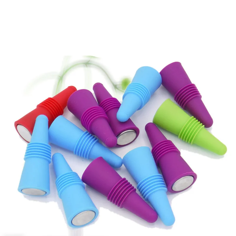 2pcs Novelty wine stoppers personalized reusable silicone cap Sealing vacuum beer Red Bottle Plug for home Bar Tool keep fresh | Дом и сад