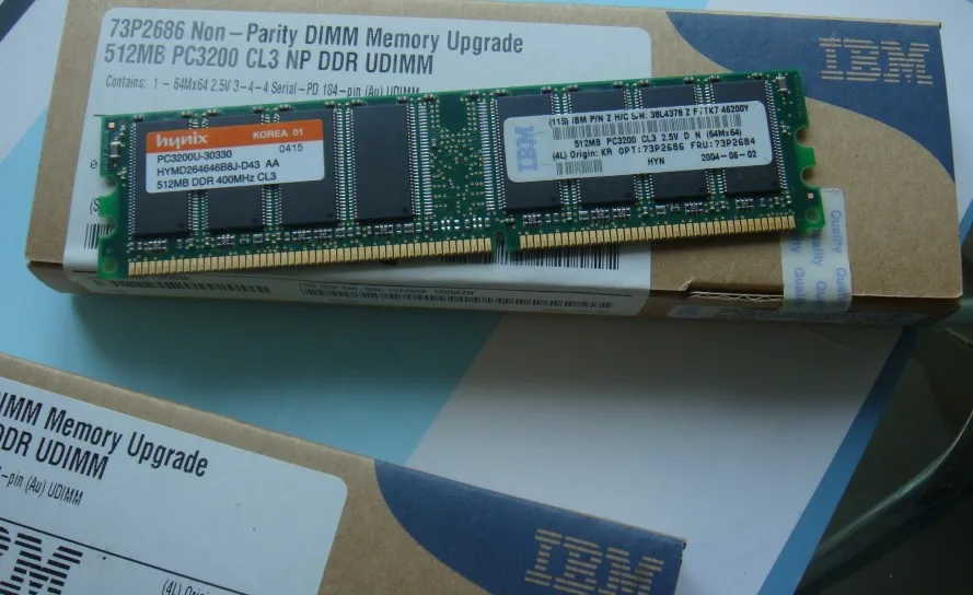 73P2686 73P2684 512MB PC3200 PC3200U-30330 HYMD264646B8J-D43 AA512MB DDR 400MHz CL3 384378 512MB PC3200 CL3 2,5 V sin paridad D-0