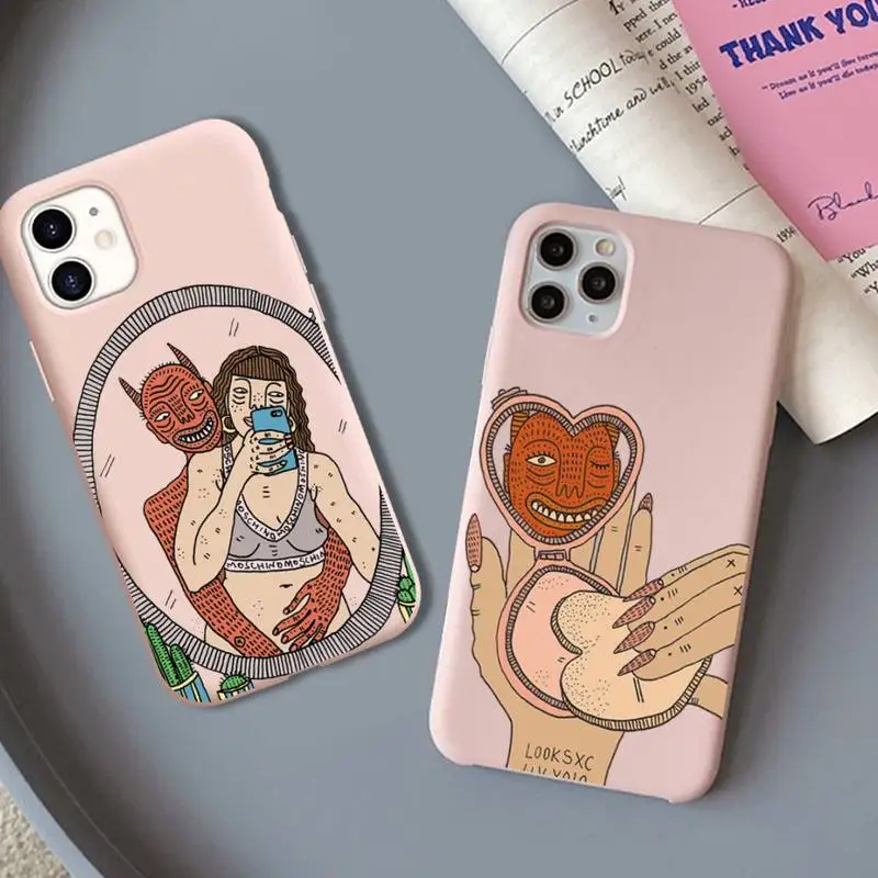 

Polly Nor Women Art Phone Case Solid Color Soft Cover for iphone 13 11 Pro Max X XS Max XR 7 8 6 6S Plus Cases