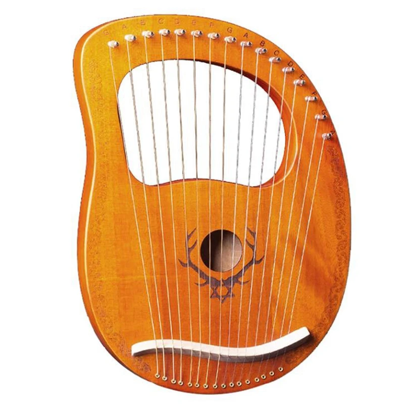 

Lyre Harp, греческая скрипка, 16-струнный инструмент из красного дерева Lyre, с ключом для настройки, для любителей музыки начинающих и т. д.