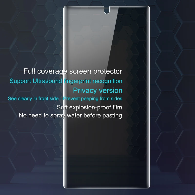 Защита конфиденциальности Антибликовое покрытие для samsung Galaxy Note 10 Plus Pro защита экрана Imak анти шпион полное покрытие изогнутая Гидрогелевая пленка
